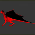 Game Movie Character Red Dragon With Large Wings 3D Rendered Fantasy Design