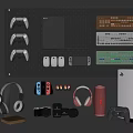 Game equipment game machine hole board switch ps5 xbox keyboard mouse headset camera audio 3d model