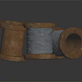 Industrial Equipment Wooden Spools With Gray Coiled Wire For Manufacturing Processes