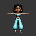 Animated Princess Character With Long Black Hair Blue Outfit And Outstretched Arms