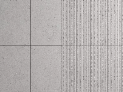 Modern Gray Tiled Wall with Smooth Surface and Vertical Striped Texture Design 3d model