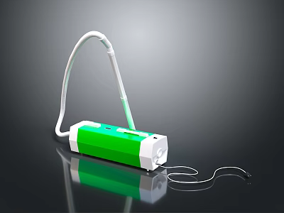 Modern Green And White Computer Accessory With Flexible Hose And Connecting Cable 3d model
