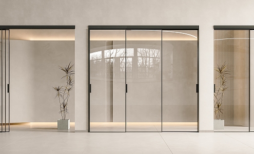 Minimalist Glass Sliding Door Hanging Rail Glass Sliding Door Kitchen Sliding Door Glass Door Very Narrow Border Glass Door 3d model