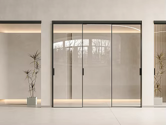 Minimalist Glass Sliding Door Hanging Rail Glass Sliding Door Kitchen Sliding Door Glass Door Very Narrow Border Glass Door 3d model