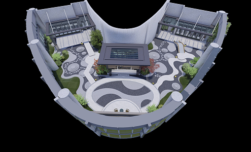 New Chinese Garden Roof Garden 3d model