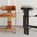 Modern Bar Stools With Brown White Seats And Gold Dark Metal Frames In Interior