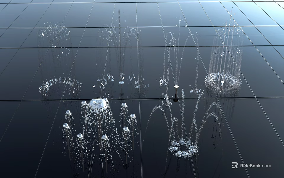 Modern Water Fountain Design Ideas With Various Shapes And Elegant Spray Patterns 3d model 