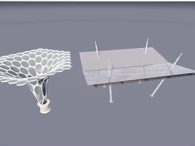 Detailed 3D Model of Geometric Mesh Structure and Spiked Panel Design 3d model