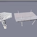 Detailed 3D Model of Geometric Mesh Structure and Spiked Panel Design