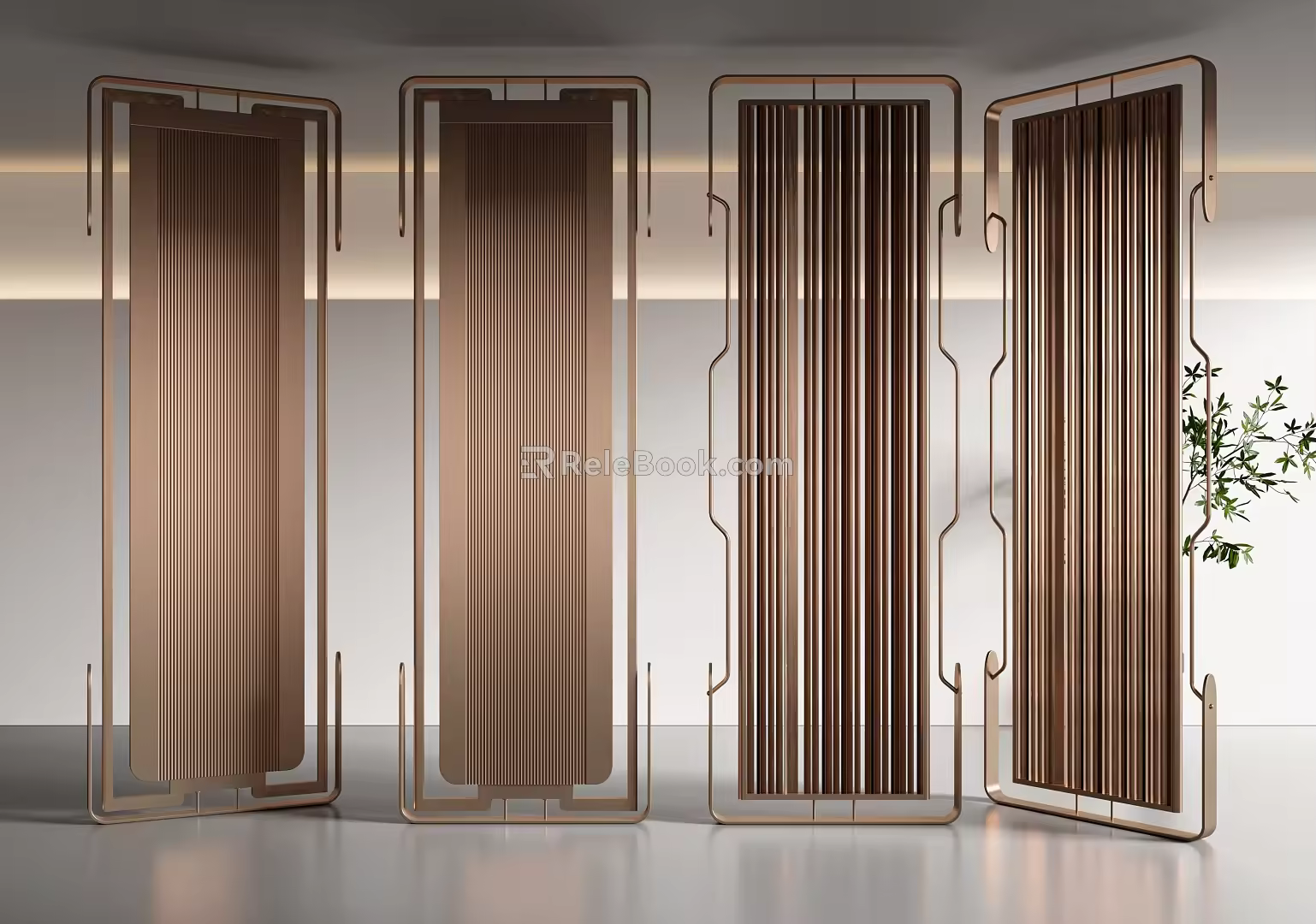 Modern Light Luxury Metal Screen Partition 3d model