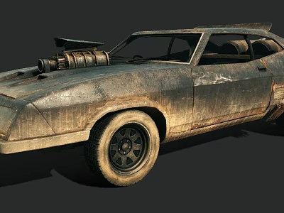 Rusty Post Apocalyptic Car With Modified Engine And Worn Exterior 3d model
