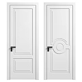 White Hinged Doors With Modern Panel Designs And Various Handle Styles For Home Use 3d model