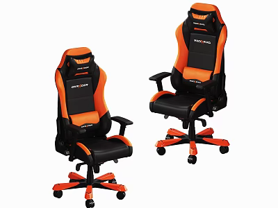 Racing Pro Gaming Chairs Black And Orange Stylish Ergonomic Design For Comfort 3d model
