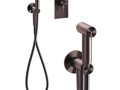 Modern Wall Mounted Shower Faucet With Handheld Spray And Fixed Head 3d model