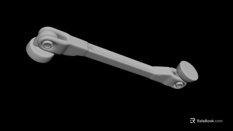 White Mechanical Component With Rollers Joints And Arm Structure Design 3d model 