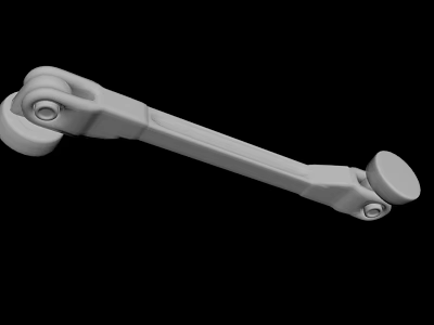 White Mechanical Component With Rollers Joints And Arm Structure Design 3d model