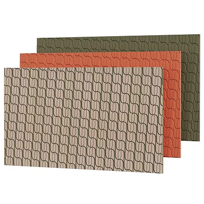 Beige Orange Green Geometric Pattern Wall Decor with Curved Design for Modern Interiors 3d model