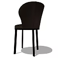 Modern Dark Textured Back Dining Chair With Slim Black Legs Design 3d model