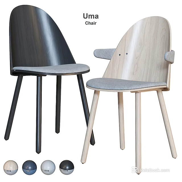 Modern Single Chair With Wooden Frame Upholstered Seat Armrest Design And Color Options 3d model 