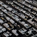 Various Styles House Models in Dense Arrangement for Urban Planning