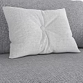 Gray Sofa With Throw Pillows And Blanket In Modern Minimalist Design