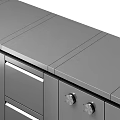 Modern Stainless Steel Kitchen Cabinets With Wooden Countertop Sink And Faucet