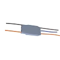 Gray Electrical Connector With Orange Blue Black Wires For Electrical Connections