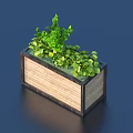 Bonsai Potted Plant in Rectangular Wooden Pot with Lush Green Foliage for Indoor Decor
