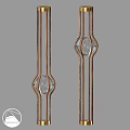 Elegant Modern Floor Lamp Featuring Transparent Glass Shade And Metal Striped Frame