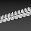 Classic Sculptural Carving Ceiling Trim With Intricate Patterns And White Plaster Decorative Design 3d model