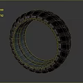 3D Rendered Modern Tire With Black Outer Tread And Blue Inner Structure