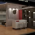 KEMFLO Specialty Store Modern Interior With Display Shelves Counter And Seats