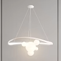 Modern Minimalist White Pendant Light With Circular Frame And Spherical Design Elements 3d model