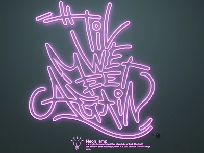 Pink Neon Graffiti Style Lighting Combination with Artistic Design on Dark Green Wall 3d model