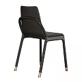 Modern Black Leather Chair With Metal Legs And Gold Accents Design