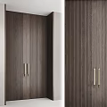 Minimalist Modern Hinged Doors with Wood Finishes Dark Light Tones and Metal Recessed Handles
