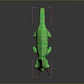 Green Chameleon With Yellow Spots Perched On Red Branch Against Dark Background With Reflection
