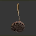 Dried Brown Lotus Seed Pod With Textured Surface On Dark Background 3d model