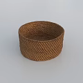 Brown Woven Round Storage Basket with Natural Design for Home Organizing
