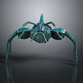 Teal Sci Fi Creature 3D Model With Multiple Limbs And Exoskeleton Design 3d model