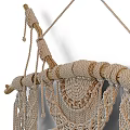 Bohemian Style Macrame Wall Hanging With Feather Decor And Wooden Dowel