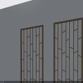 Three Modern Geometric Line Pattern Hinged Doors For Home Interior Design 3d model