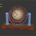 Decorative Display Stand With Orange Base Silver Pillars And Circular Frame