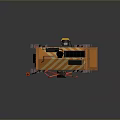 Orange Mobile Food Cart With Red Mechanical Arms And Tracked Base