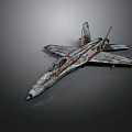 Old Rusty Airplane Model With Weathered Metal Surface And Vintage Design 3d model