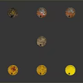 Rusted Radioactive Barrels With Radiation Symbols On Reflective Dark Surface