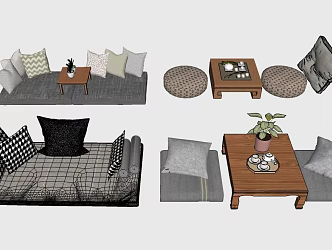 Bay Window Cushion Sofa Cushion Pillow 3d model