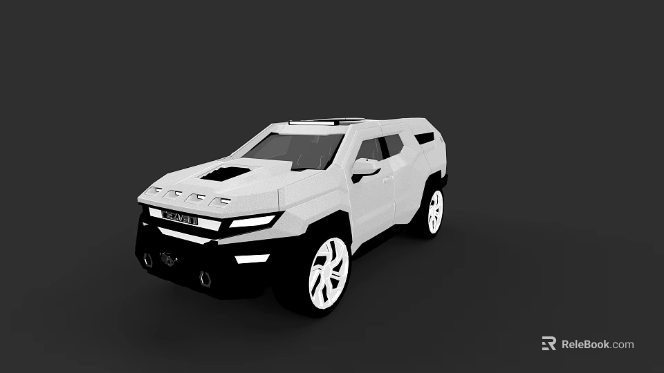 White Modern SUV Car With Bold Front Fascia Headlights And Sporty Wheels 3d model 