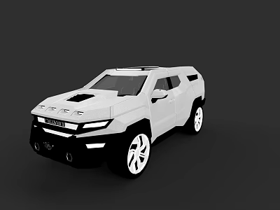 White Modern SUV Car With Bold Front Fascia Headlights And Sporty Wheels 3d model