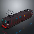 Red And Black Electric Locomotive With 3022 Number And Window Design